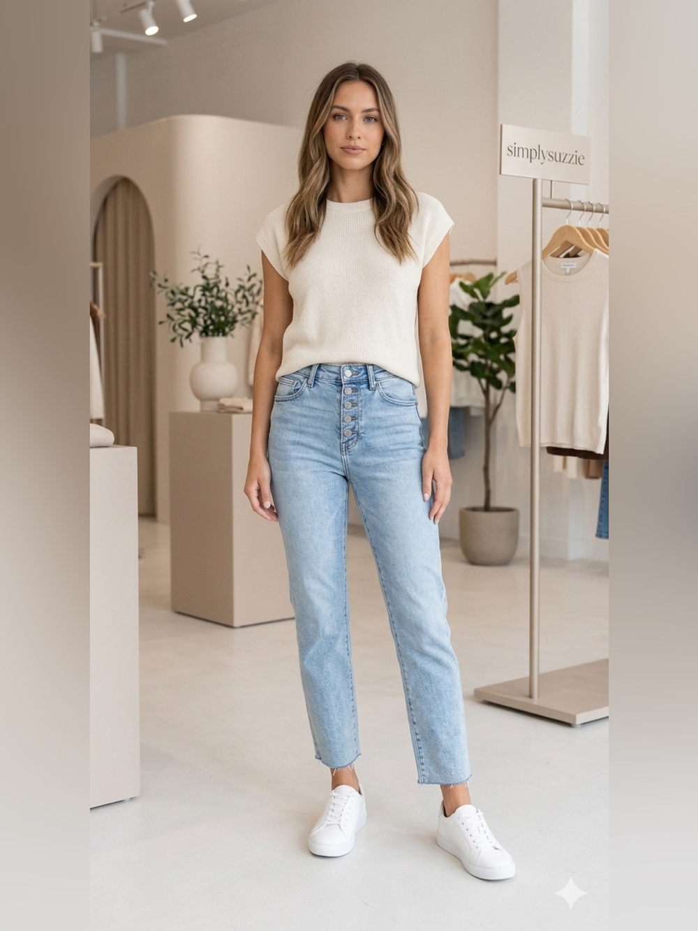 Good American Light Wash Skinny High-Rise Jeans